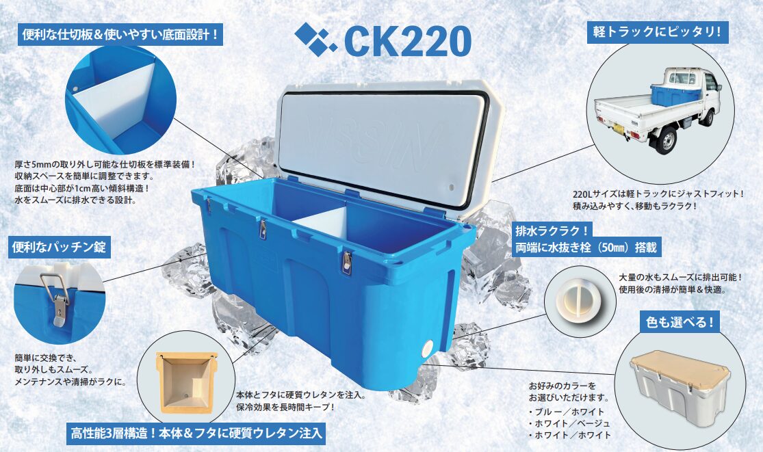 保冷コンテナ(断熱材入)CK-220L(旧NS-220L)