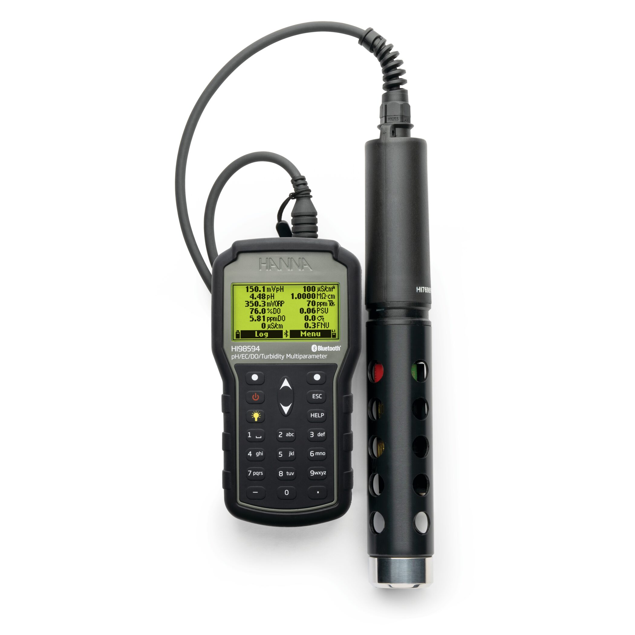 投げ込み式多項目測定器(pH,ORP,EC/塩分,濁度,DO)/HI 98594